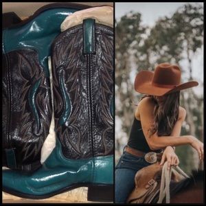 Justin boots women’s cowboy blue leather boots